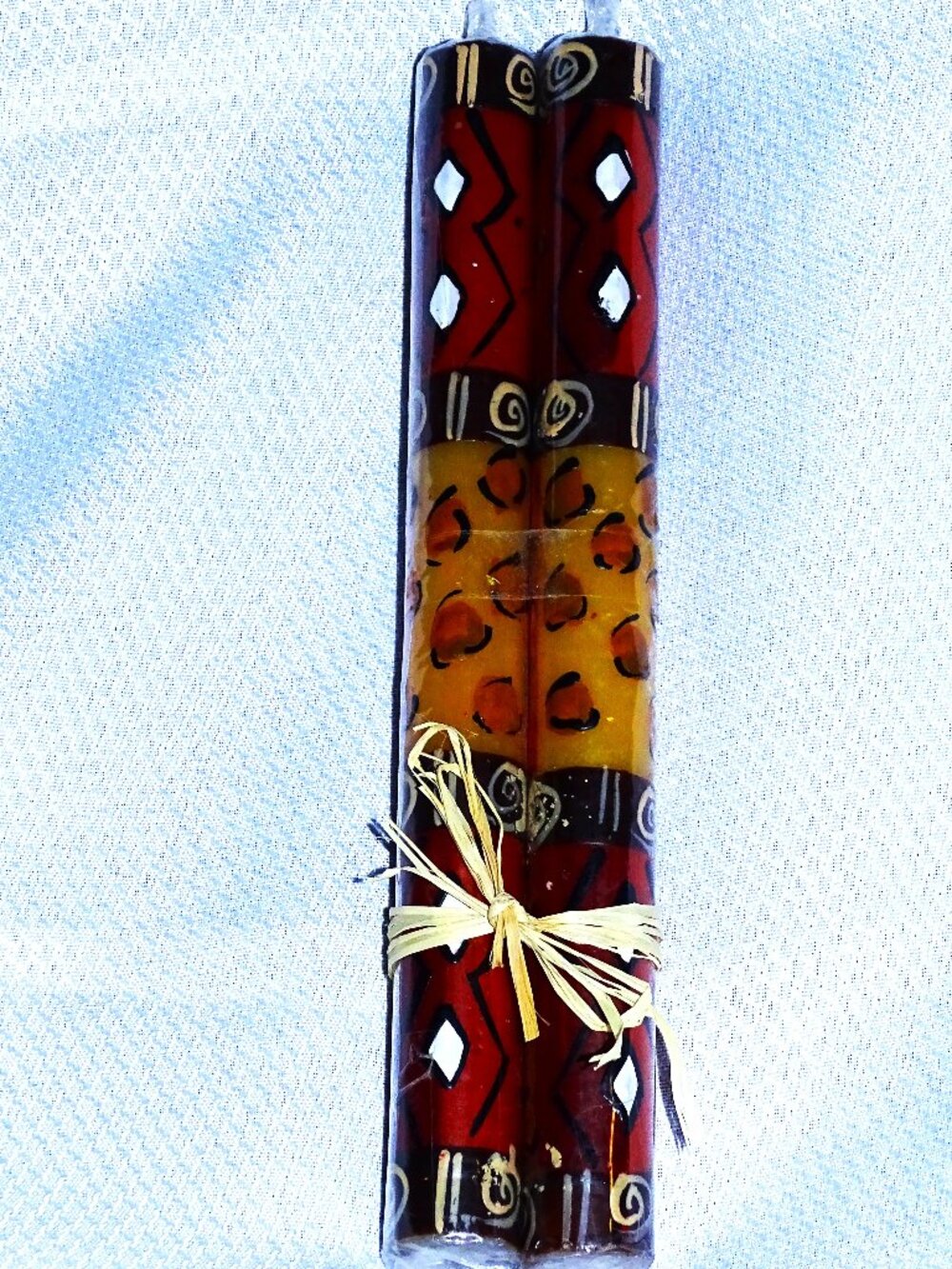 Two South African Decorative Tapers Candles